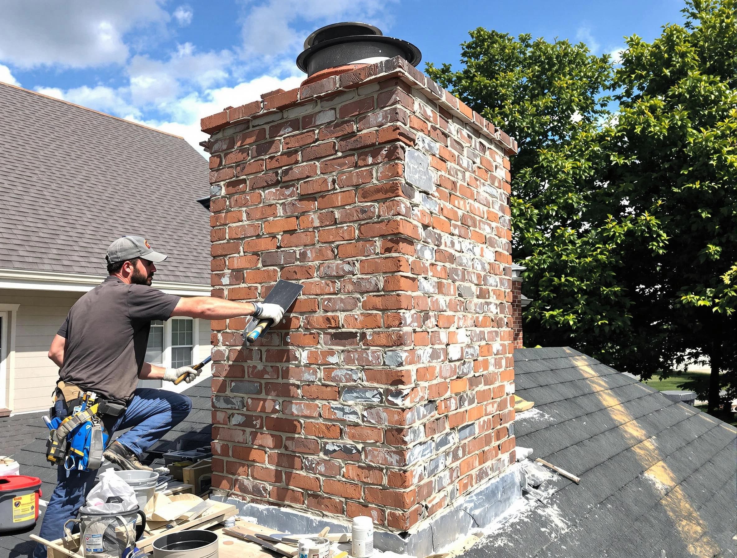 Completed chimney rebuild by North Bergen Chimney Sweep in North Bergen, NJ