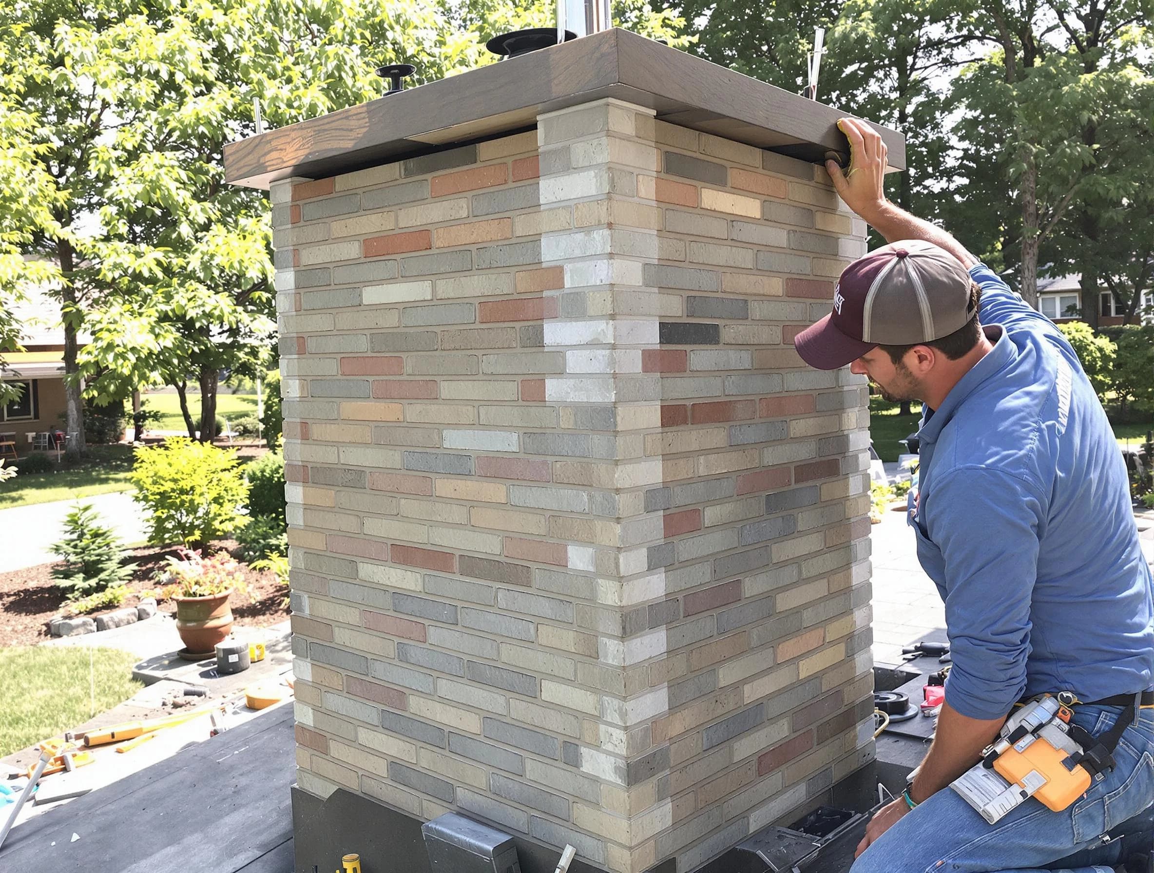 North Bergen Chimney Sweep completing a modern chimney remodel in North Bergen, NJ