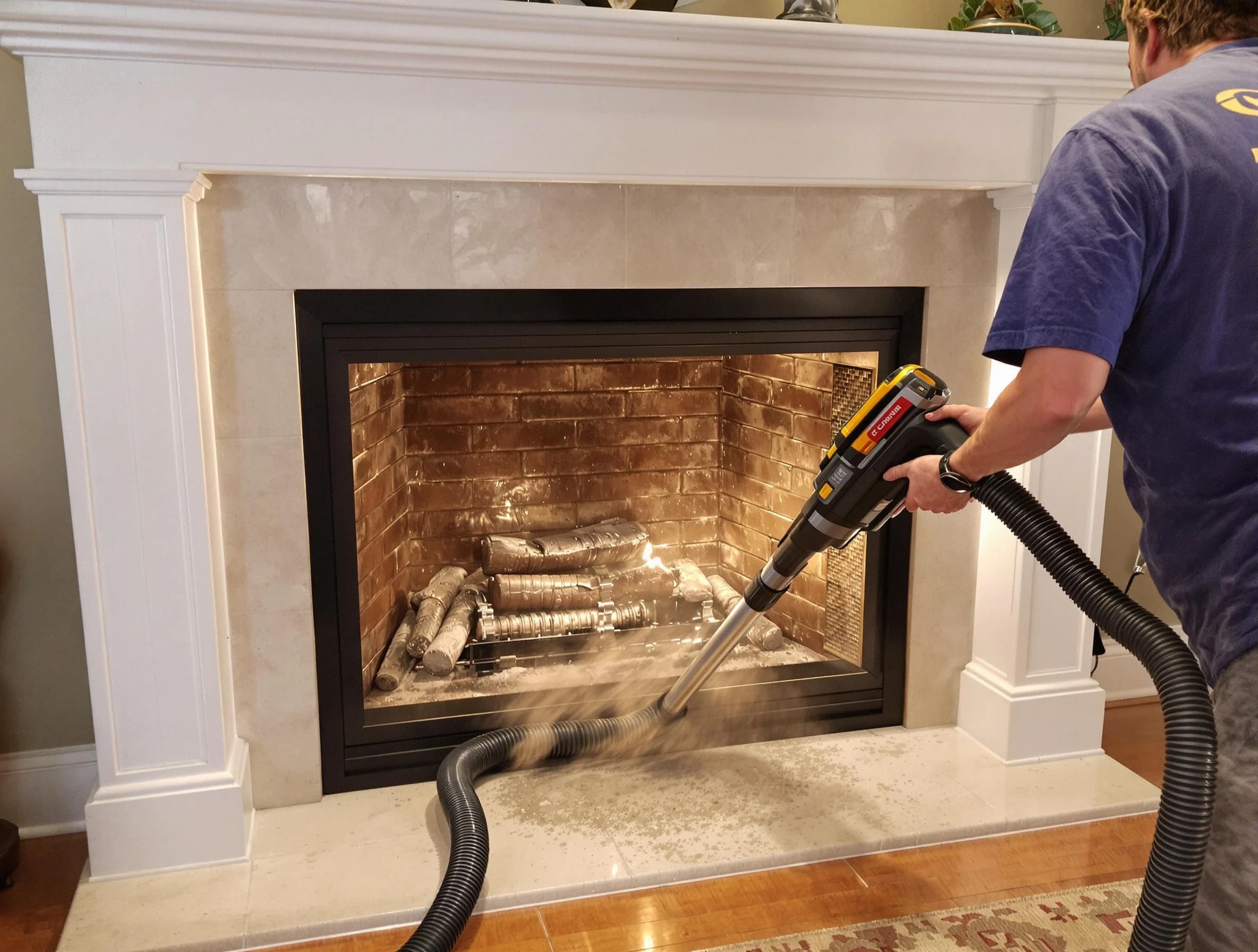 Fireplace cleaning performed by North Bergen Chimney Sweep in North Bergen, NJ