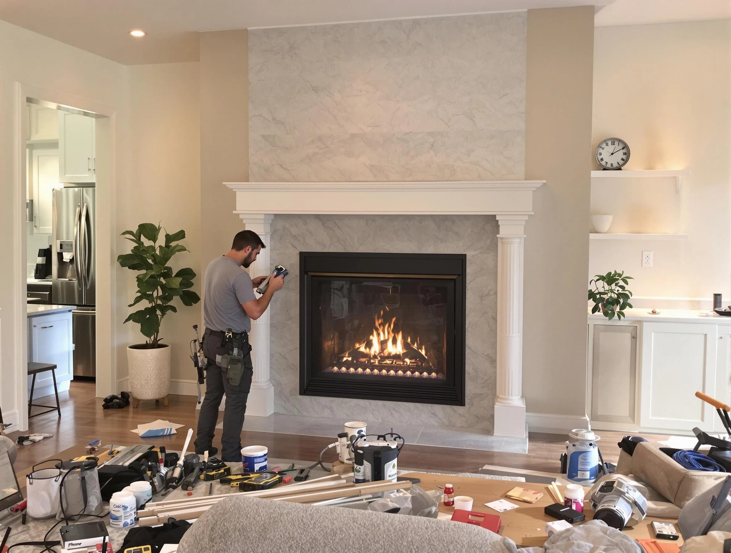 Newly installed fireplace by North Bergen Chimney Sweep in North Bergen, NJ