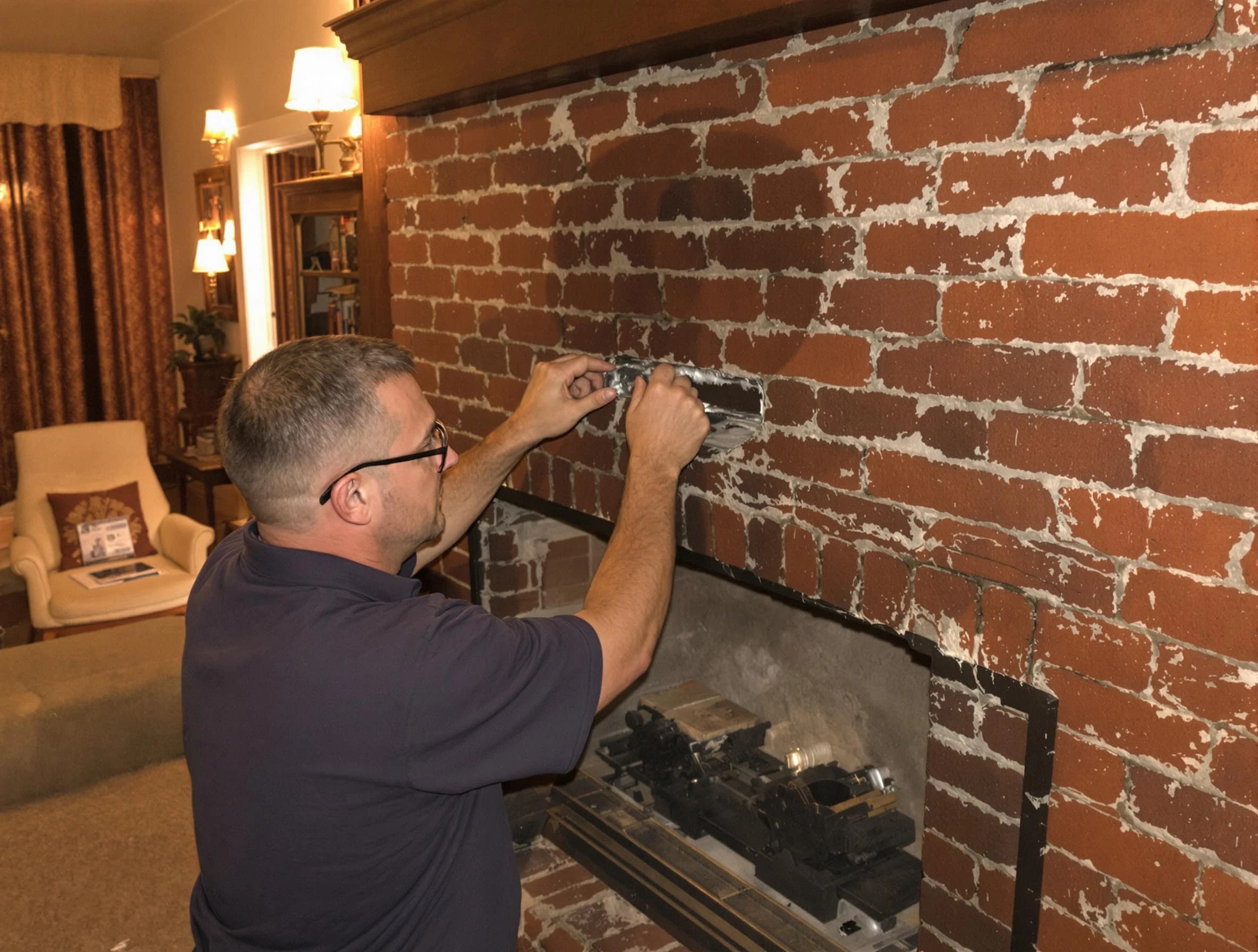 North Bergen Chimney Sweep expert fixing a fireplace in North Bergen, NJ