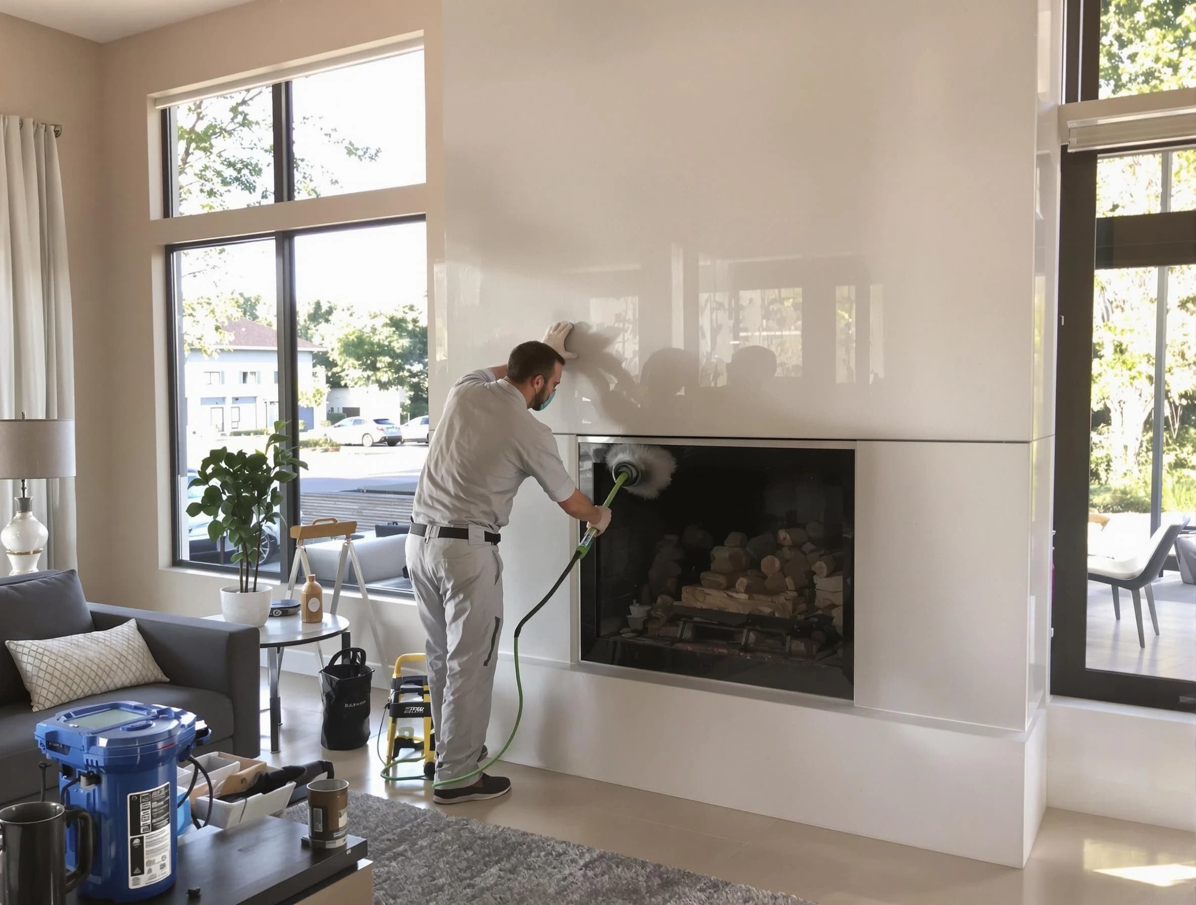 North Bergen Chimney Sweep performing thorough soot removal in North Bergen, NJ