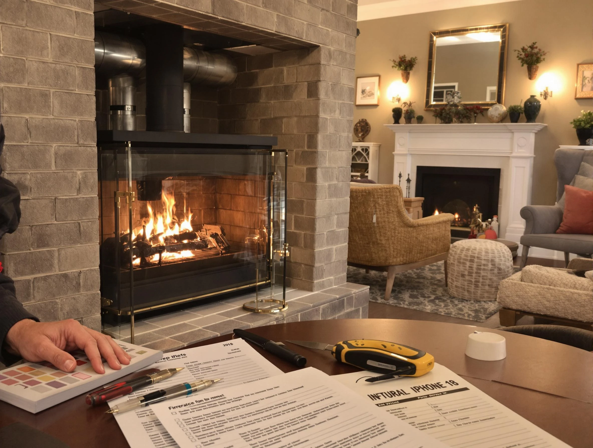 North Bergen Chimney Sweep verifying fireplace safety measures in North Bergen, NJ